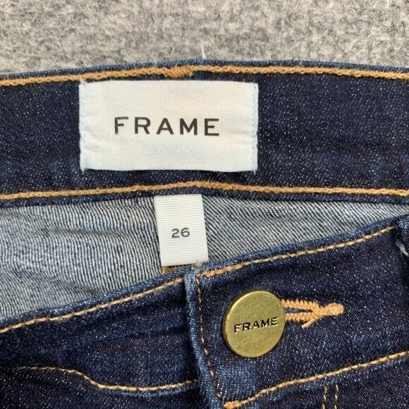 Frame Jeans Womens 26 Blue Le Skinny Le Jeanne Mid Rise Stretch Denim Dark Wash - Picture 4 of 12